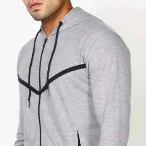 Conjunto de ropa deportiva para hombre con logotipo personalizado 2025, chándal de algodón transpirable con cremallera completa, sudadera con capucha y Jogger para invierno - Product Image 3