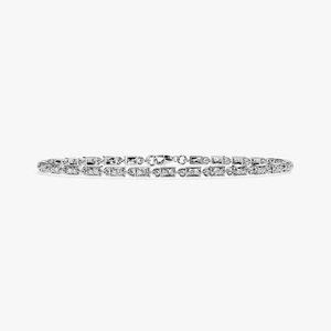 Pierres de coupe rectangle certifiées IGI dans la conception de lien de boîte Bracelet de tennis Moissanite de luxe en or jaune/rose/blanc 10K/14K pour femme - Product Image 5
