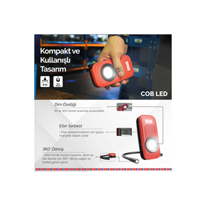 <b>USB</b> Rechargeable Flexible Hands-Free Magnetic LED Camping <b>Lamp</b> 300 Lumens - Product Image 6