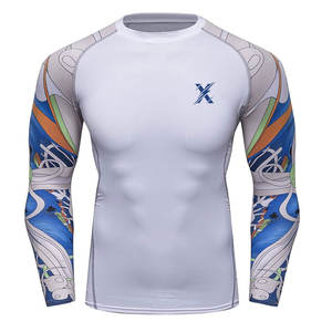 Camiseta de Compresión (Rash Guard) Multiusos para Hombre, MMA, Spandex/Poliéster, Tejido Elástico Suave, Transpirable, Secado Rápido, Manga Larga, Ajuste Cómodo, para Actividades al Aire Libre - Product Image 1