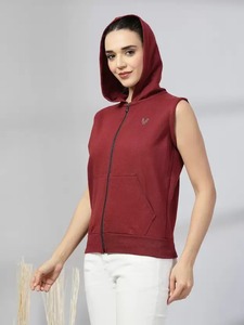 Hoodie sans manches en polaire pour femme, personnalisé, décontracté, respirant, qualité supérieure, coupe parfaite pour toutes les occasions, ODM, approvisionnement hiver - Product Image 2