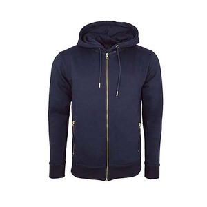 Survêtement de sport respirant deux pièces bleu marine coupe standard avec logo personnalisé, 66 % coton, 34 % polaire, en vente - Product Image 4