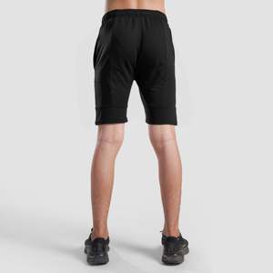 Pantalones Cortos Deportivos Negros para Jóvenes con Logotipo Bordado, 100% Poliéster, Cintura Elástica y Cierre con Cordón, Talla XL, Estilo Bermuda y Hot Shorts - Product Image 2
