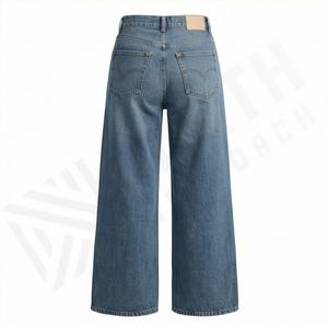 <b>Women's</b> Wide Leg <b>Jean</b> Classic High Waisted Soft Denim <b>Stretch</b> Denim Light Weight New Fashion Best Quality Customized Color - Product Image 2