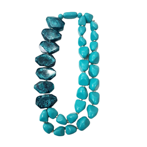 สร้อยคอเรซิ่นแฟชั่น ดีไซน์สองเส้น ขายดีจากอินเดีย ทำด้วยมือ สีดำและสีขาว สำหรับเด็กผู้หญิงและผู้หญิง - Product Image 1