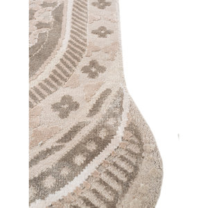 Tapis Khidki beige brun noué à la main en laine et soie de bambou, motif géométrique, épaisseur 10 mm, pour salle de prière, couloir, chambre - Modèle (13021) - Product Image 4