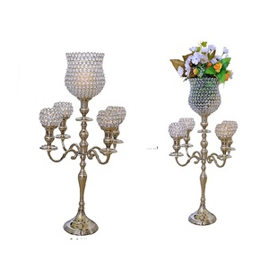Crystal <b>Candelabra</b> for Wedding Centerpieces Wholesale New Silver Plated 5 Light Crystal <b>Candelabra</b> Crystals Wedding Decor - Product Image 5