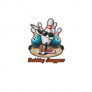 เสื้อยืดลายโบว์ลิ่งพิน แดบบิ้ง ซันกลาส สำหรับนักโบว์ลิ่ง 2 พินและลูกบอล แขนยาว สินค้าส่งเสริมการขาย - Product Image 2