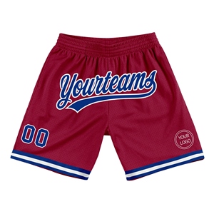 Industrie Direct Engro Sportswear Basketball <b>Shorts</b> Custom Maroon Royal-<b>White</b> Authentic Throwback Basketball <b>Shorts</b> - Product Image 1