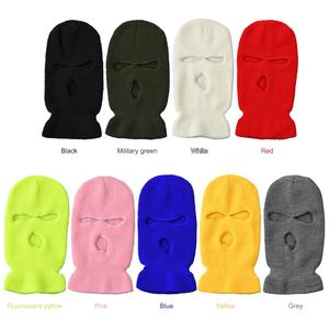 Gorro de esquí de 3 agujeros con máscara de pasamontañas de punto con logotipo personalizado con cobertura facial completa para pescar - Product Image 3