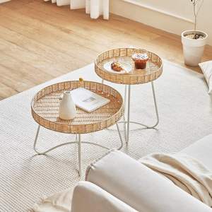 Nouvelle conception de table ronde en rotin naturel tissé à la main, tables basses rondes en rotin de haute qualité, salon, fabrication au Vietnam - Product Image 6