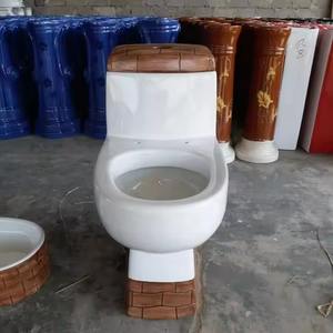 Offre Spéciale monobloc siège de toilette en céramique ensemble de commode en bois blanc Double Design de couleur artistique pour Villa toilettes salle de bain eau - Product Image 5