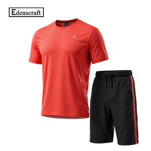 เสื้อยืดกางเกงขาสั้นออกกำลังกายสำหรับผู้ชาย รุ่นปี 2025 สวมใส่สบาย ระบายอากาศได้ดี เหมาะสำหรับการฝึกซ้อมฟิตเนส ผลิตจากผ้า 100% - Product Image 3