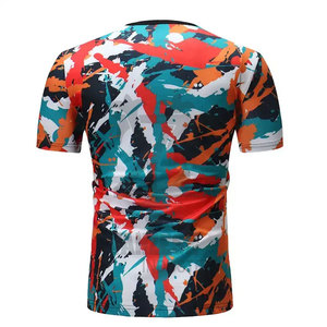 T-shirts tricotés de haute qualité pour hommes, 220 grammes, motif uni, manches courtes, anti-rétrécissement, respirants, en coton/fibre de bambou, service OEM - Product Image 2