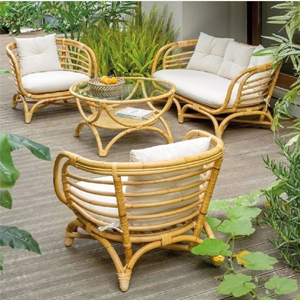 Sillón Ardi Cane marrón con cojín para jardín al aire libre Patio Home Hotel o uso en banquetes - Product Image 2