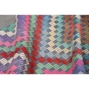 Vintage Rug, <b>Runner</b> 2.4x9.8 ft Rug, Kilim <b>Red</b> Camouflage Rug - Product Image 5