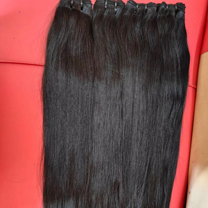 Extensiones de cabello Remy virgen de templo indio recto Natural de alta calidad, extensiones de cabello de donante único crudo sin procesar - Product Image 1