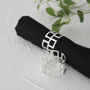 Stylish Gold & <b>Silver</b> Leaf Design Metal <b>Napkin</b> Rings Decorative Tableware For Weddings & Home Dining Table Setting Accessories - Product Image 4