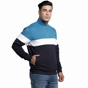 Sweat-shirts d'hiver en polaire à demi-zip pour hommes de qualité tendance classique - Robustes, écologiques, respirants, 100% coton - Product Image 1