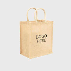 Eco-Friendly Natural Jute <b>Bag</b> with Padded Linen Handles <b>Medium</b> Size Custom Printing for Daily Food Advertising and Gift Use - Product Image 3