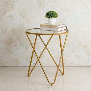 Classic Metal Side <b>Table</b> With Unique Detailing Perfect For Contemporary Hotels Lounges And Elegant Dining Areas - Product Image 1