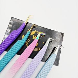 Pinzas de injerto de pestañas de acero inoxidable de Color recubierto de polvo de alta precisión Pinzas de extensión de pestañas postizas segmentadas ligeras - Product Image 3