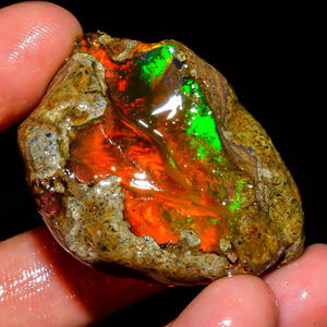 Pierre précieuse d'opale naturelle, pierre précieuse brute d'opale éthiopienne, pierre précieuse en vrac, opale de feu multiple, opale éthiopienne brute, 65 ct. R-147 - Product Image 1