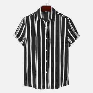 Camisa a rayas de verano para hombre 2025, camiseta informal ligera de manga corta, tela transpirable suave para uso diario - Product Image 5