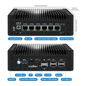 Dispositivo <span class=keywords><strong>de</strong></span> <span class=keywords><strong>Firewall</strong></span> OPNsense CWWK N100 N150, Mini PC Router sin Ventilador, 6 x i226V 2.5GbE Lan, RAM DDR5, 2 x NVMe SSD, <span class=keywords><strong>Hardware</strong></span> Pfsense - Product Image 3