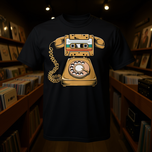 T-Shirt Stile Vintage con Cassetta Mixtape Anni '80 e '90, Abbigliamento Promozionale Retrò - Product Image 3