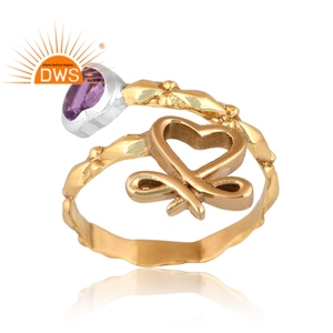 Nouveau modèle Design 925 laiton naturel améthyste bague en pierres précieuses pour les femmes bijoux personnalisés pour les femmes cadeau pour elle - Product Image 1