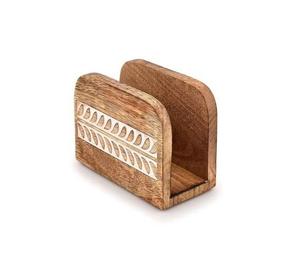 Direct Factory <b>Tissue</b> <b>Holder</b> Natural Wooden Napkin <b>Holder</b> With White Printed Design For tabletop Restaurants Used At Best Price - Product Image 2