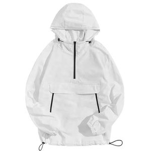 Chaqueta Anorak Cortavientos de Poliéster 100% con Media Cremallera para Hombre 2026, Chaqueta Pullover Cómoda Personalizada para Correr - Product Image 1