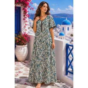 Ultra-Soft Silky Luxury TENCEL Bamboo Nightgown <b>Long</b> Breathable Eco-Friendly. Our Most Comfortable ODM Supply Made of Spandex - Product Image 1