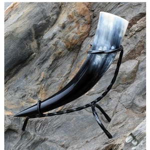 ฮอร์นดื่มควายธรรมชาติขอบโลหะสำหรับเบียร์ทุ่งหญ้า - Product Image 1