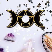 En bois lune cristal sphère présentoir sorcière trucs décor sorcière cadeaux fournitures outils magique pour boule de cristal pierres Divination
