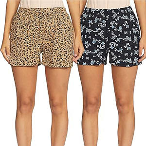2025 Women's Casual <b>Viscose</b> Printed Shorts Full Pattern Custom Made Breathable Ladies Hot Sale Clothing - Product Image 4