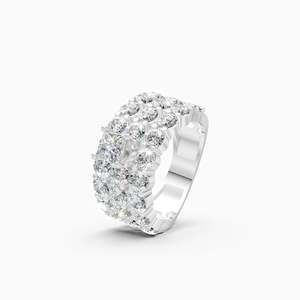 Bague de fiançailles pour femme en platine fine plaquée or 14 carats avec diamant naturel taille marquise et pierres latérales en diamant de laboratoire couleur G IGI - Product Image 3