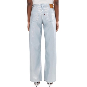Nueva llegada: Jeans desgastados de color azul claro con efecto blanqueado personalizado para mujer, pantalones holgados de pierna recta, hechos en Bangladesh. - Product Image 2