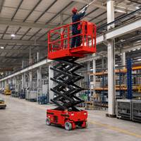 Plateforme mobile autopropulsée à ciseaux électriques hydrauliques de 4,5 m HXT HXTC4 en acier au manganèse 2 places pour rayonnage d'entrepôt