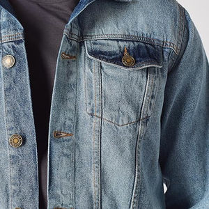 Veste en jean personnalisée coupe ajustée Manteau à col montant Style classique de loisir Vente en gros OEM de vêtements d'extérieur à la mode - Product Image 5