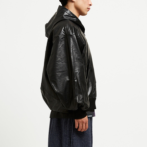 Veste en cuir de moto à fermeture éclair irrégulière de conception personnalisée OEM Veste en cuir coupe-vent imperméable de grande taille de qualité supérieure - Product Image 2