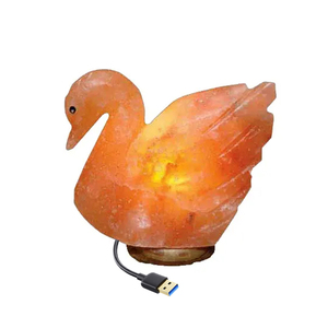 โคมไฟ USB เกลือหิมาลัยธรรมชาติพร้อมฐานไม้สำหรับตกแต่งไฟกลางคืนในบ้านงานฝีมืองานฝีมือจากธรรมชาติ - Product Image 1