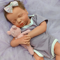 Poupée Reborn en Silicone de 50 cm Sleepy LouLou avec Cheveux Implantés à la Main, Bébé Artificiel Nouveau-né aux Yeux Fermés, Jouet Lavable pour Enfants