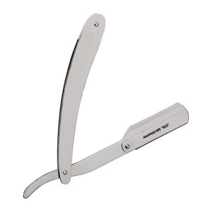 Barbers Silver Pliant Rasoir Léger 65g Coupe Gorge Rasoir Droit avec Manche En Métal Salon Coupe De Cheveux Rasage - Product Image 2
