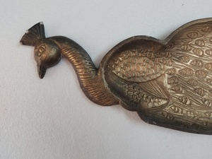 Wholesale Rustic Gold Embossed <b>Peacock</b> tray Manufacturer Custom <b>Jewelry</b> Ring Tray Vintage Golden Metal <b>Jewelry</b> Display Tray - Product Image 3