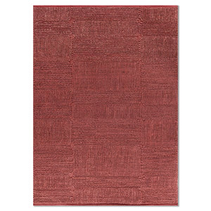 พรมทอสีแดงและสีส้มแบบเรียบจาก Nomadic Threads ทำจากปอกระเจาและป่าน สำหรับตกแต่งบ้าน รุ่น PDJT-761 - Product Image 1