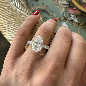 Anillo de boda de diamante ovalado certificado VVS Clarity IGI de diseñador elegante para mujer, joyería fina de aniversario de compromiso - Product Image 4