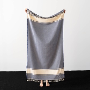Toalla de Playa Turca de Banda Ancha, 100% Algodón Peshtemal, 33x66 pulgadas - Product Image 3