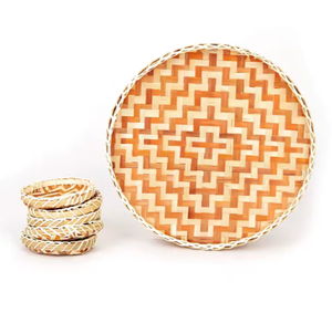 Bandeja para servir de bambú con forma de flor redonda multifuncional Tamaño personalizado Cocina decorativa y uso doméstico Plat - Product Image 6